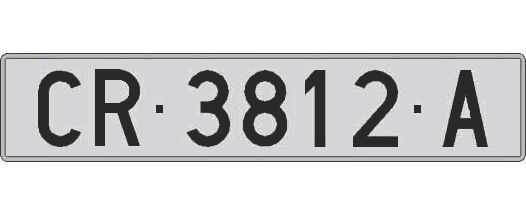 CR3812A matricula larga