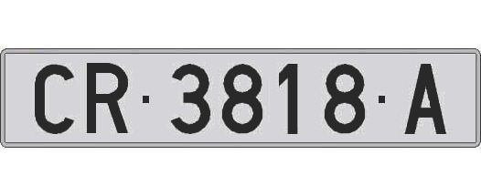 CR3818A matricula larga