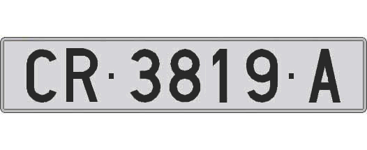 CR3819A matricula larga