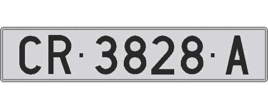 CR3828A matricula larga
