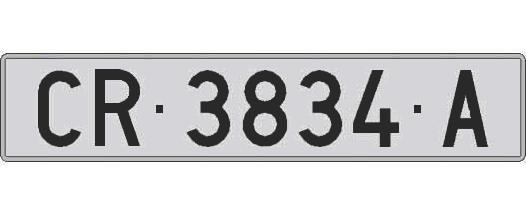 CR3834A matricula larga