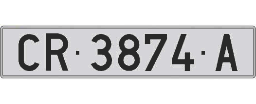 CR3874A matricula larga