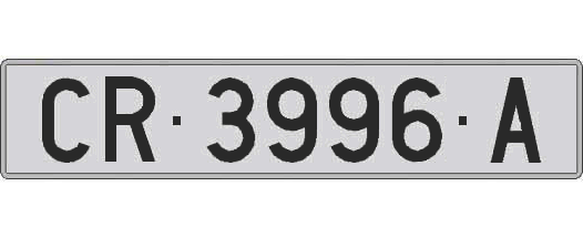 CR3996A matricula larga