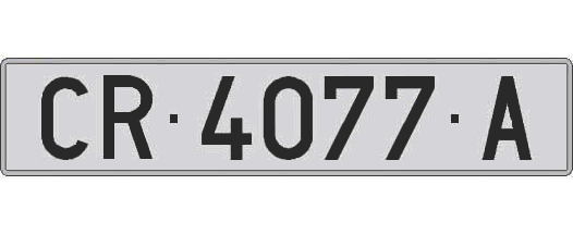 CR4077A matricula larga