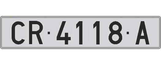 CR4118A matricula larga