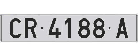 CR4188A matricula larga