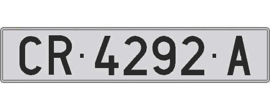 CR4292A matricula larga
