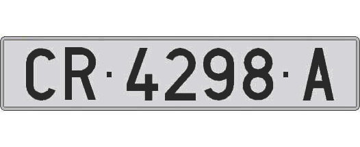 CR4298A matricula larga