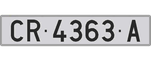 CR4363A matricula larga
