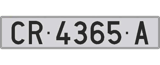 CR4365A matricula larga