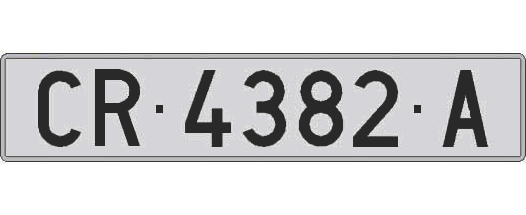 CR4382A matricula larga