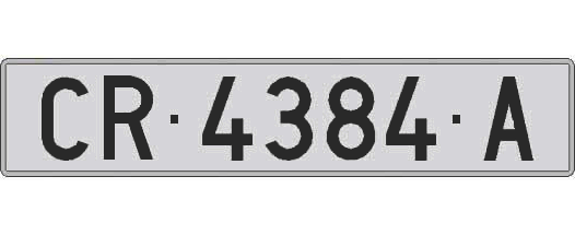 CR4384A matricula larga