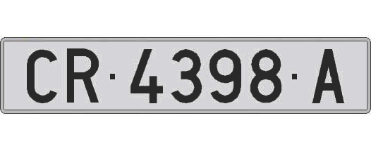 CR4398A matricula larga