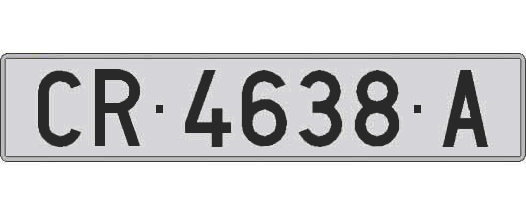 CR4638A matricula larga