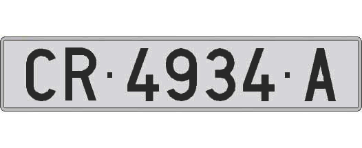 CR4934A matricula larga