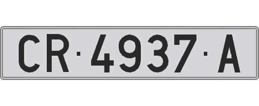 CR4937A matricula larga