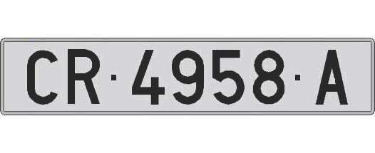 CR4958A matricula larga