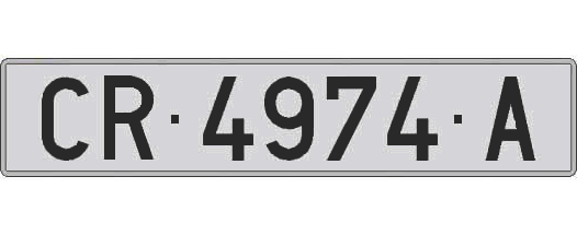 CR4974A matricula larga