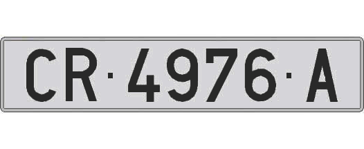 CR4976A matricula larga