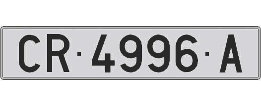 CR4996A matricula larga