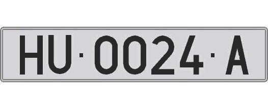 HU0024A matricula larga