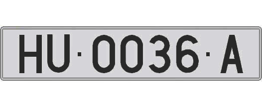 HU0036A matricula larga