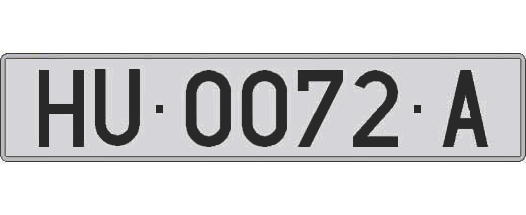 HU0072A matricula larga