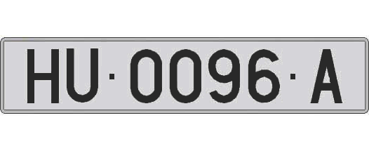 HU0096A matricula larga