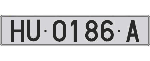HU0186A matricula larga