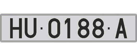 HU0188A matricula larga