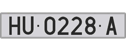 HU0228A matricula larga