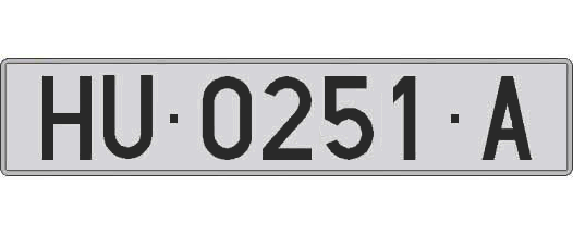 HU0251A matricula larga
