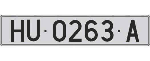 HU0263A matricula larga