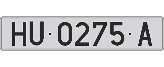 HU0275A matricula larga