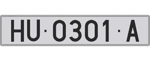 HU0301A matricula larga