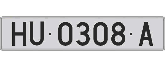 HU0308A matricula larga