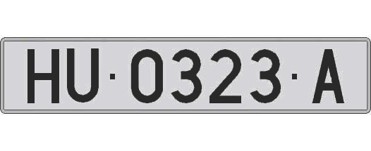 HU0323A matricula larga