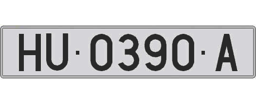 HU0390A matricula larga