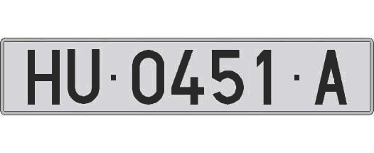 HU0451A matricula larga