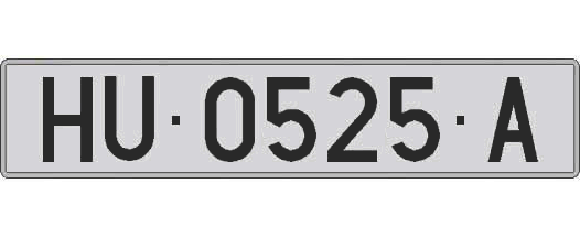 HU0525A matricula larga