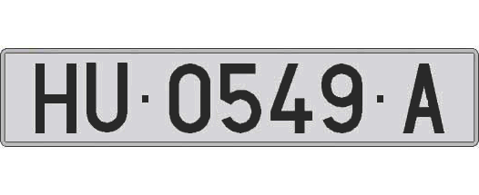 HU0549A matricula larga