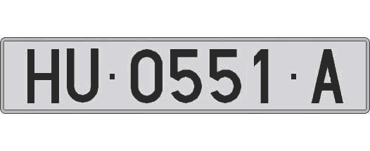 HU0551A matricula larga