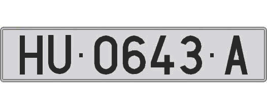 HU0643A matricula larga