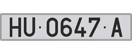 HU0647A matricula larga