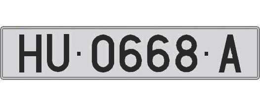 HU0668A matricula larga