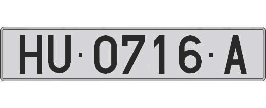 HU0716A matricula larga