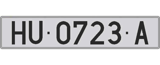 HU0723A matricula larga