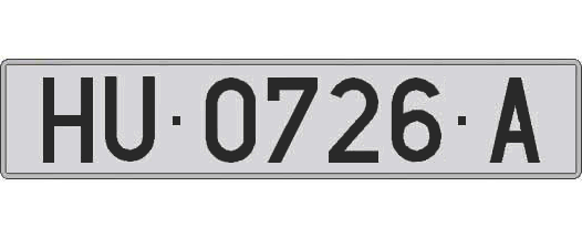 HU0726A matricula larga