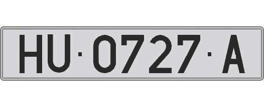 HU0727A matricula larga