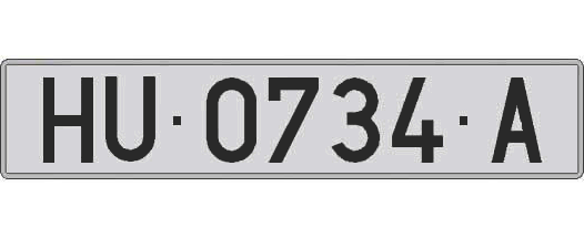 HU0734A matricula larga